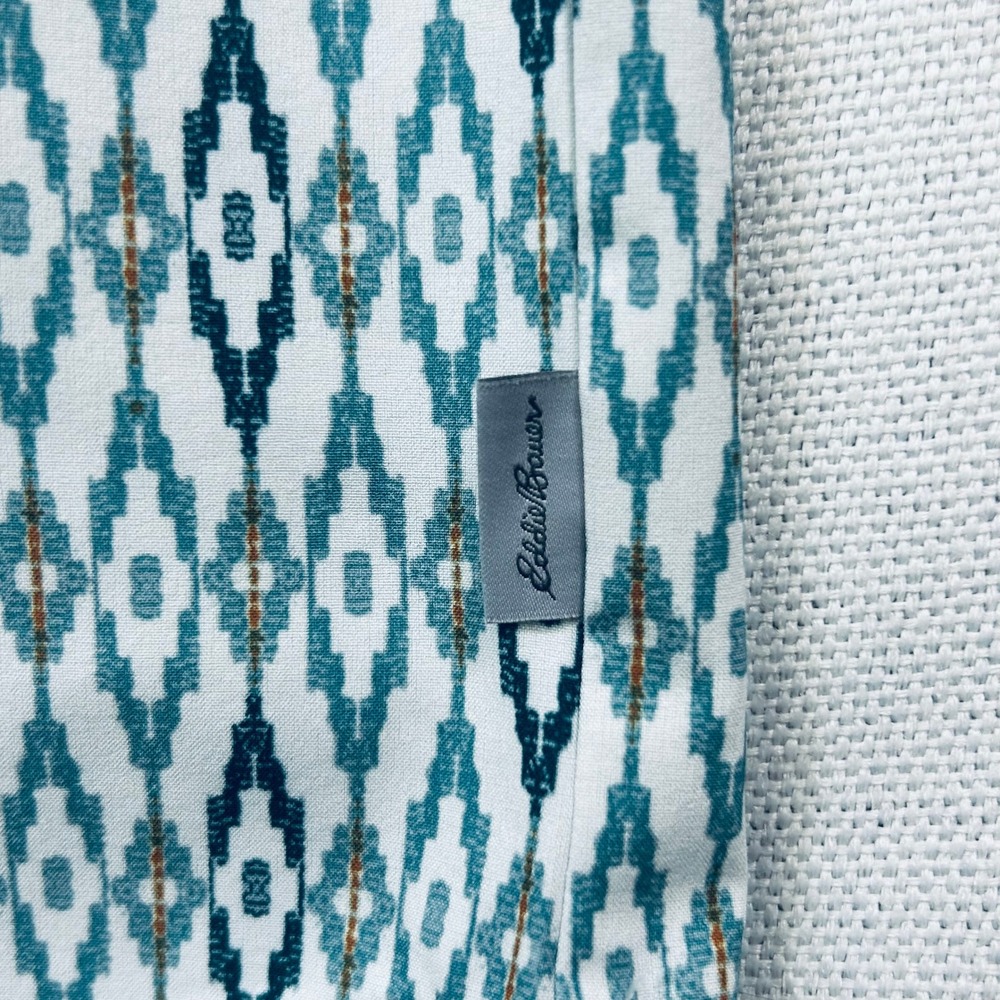 Eddie Bauer Midi Shirt Dress S Teal Geometric Tribal Sleeveless Athletic Outdoor - Picture 7 of 11